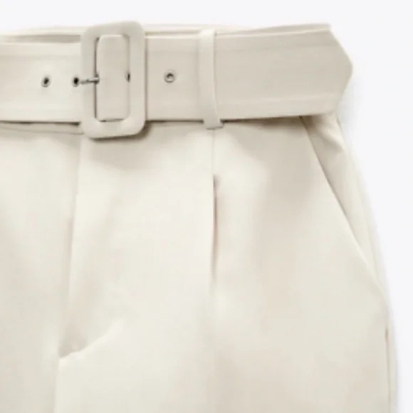 Blogger's Favorite 🤩 Zara Business Pants with Fabric Covered Belt - Picture 5 of 6